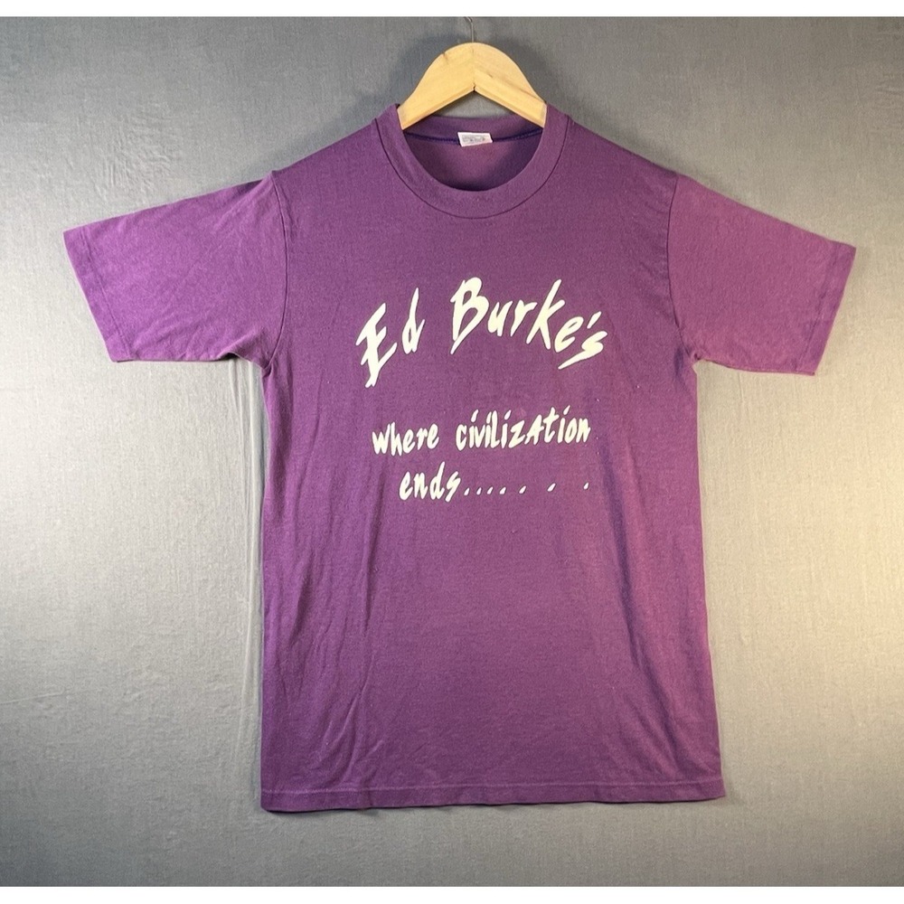 Vintage Ed Burke's Shirt Mens Medium Wildlife Bar Slogan Made In USA
